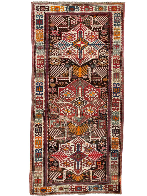 AMAZING Caucasian Akstafa | Filled with Immortal Peacocks | Area Rug in Rugs by The Loom House. Item composed of cotton and fiber