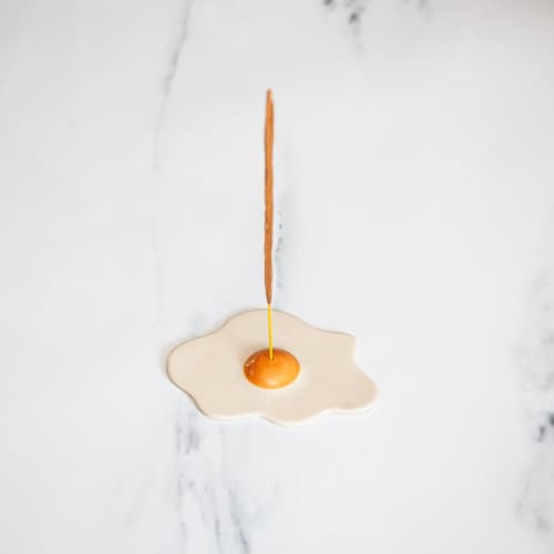 Sunny Side Up Egg Incense Holder | Decorative Objects by Melike Carr