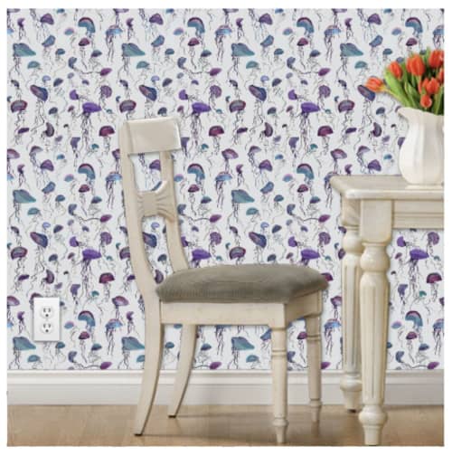 Man-O-War Wallpaper | Wall Treatments by Neon Dunes by Lily Keller. Item made of fabric & paper