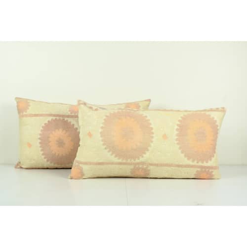Suzani Pillow Cases Fashioned from a Vintage Suzani, Set of | Cushion in Pillows by Vintage Pillows Store