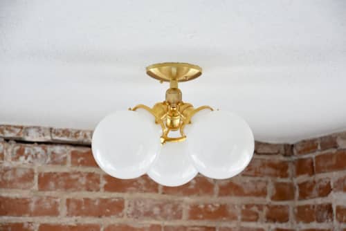 Palmdale | Flush Mounts by Illuminate Vintage. Item made of brass with glass
