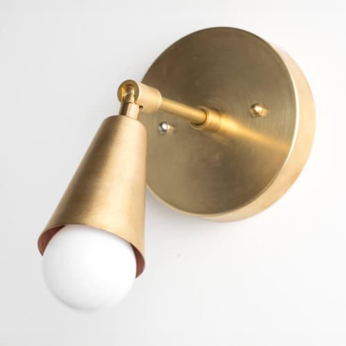 Brass Wall Fixture - Model No. 4339 | Sconces by Peared Creation. Item made of brass with glass