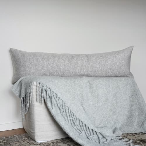Shades of Grey Abstract Pattern Lumbar Pillow 14x48 | Pillows by Vantage Design