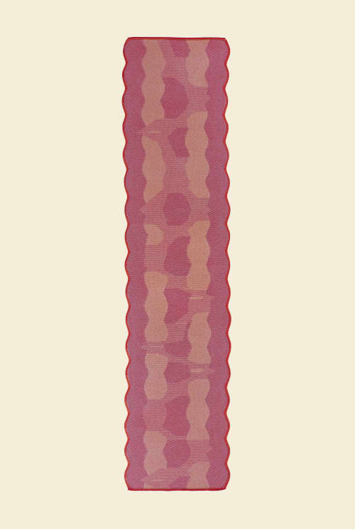 Organic Cotton/Viscose Table Runner in Red | Linens & Bedding by BOI. Item composed of cotton