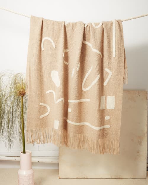 Abstract Throw - Oat | Linens & Bedding by MINNA