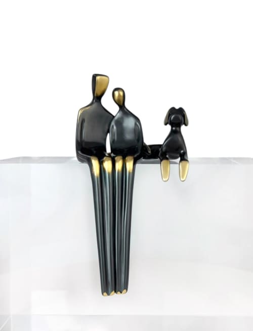 Combo Set: Close to Me Sculpture with Lounging Dog | Sculptures by YENNY COCQ
