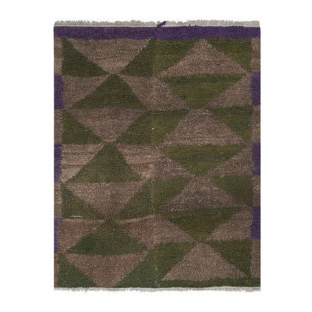 Vintage Angora Mohair Primitive Small Tulu Rug 3'6'' X 4'3'' | Area Rug in Rugs by Vintage Pillows Store