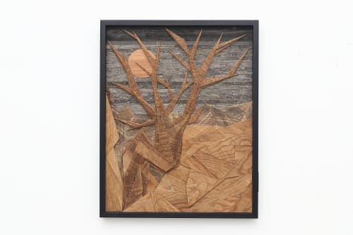 Cedar Tree #2 24" x 30" wood wall art | Wall Sculpture in Wall Hangings by Craig Forget. Item made of wood works with mid century modern & contemporary style