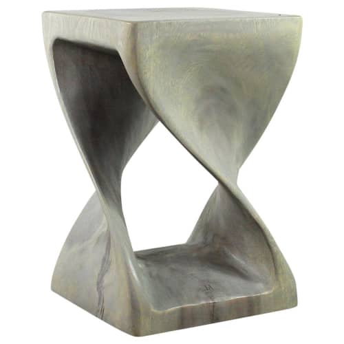 Haussmann® Original Wood Twist Stool 12 X 12 X 18 | Chairs by Haussmann®