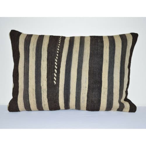 16" X 24" Vintage Kilim Pillowcase Throw Rug Pillow | Cushion in Pillows by Vintage Pillows Store. Item composed of cotton and fiber