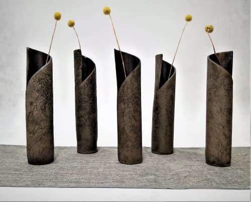 Tall Ceramic Vase, Rustic Pottery Vase, Clay Vase, Handmade | Vases & Vessels by YomYomceramic. Item composed of ceramic