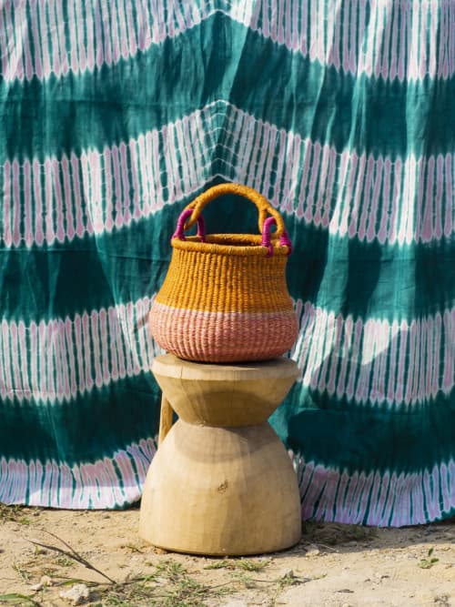 Tiny Zoore Color Block Basket | Storage Basket in Storage by AKETEKETE. Item compatible with boho and country & farmhouse style