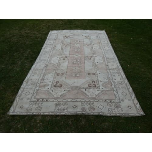 Early 20th Century Vintage Turkish Oushak Hand-Knotted Wool | Area Rug in Rugs by Vintage Pillows Store. Item composed of cotton & fiber