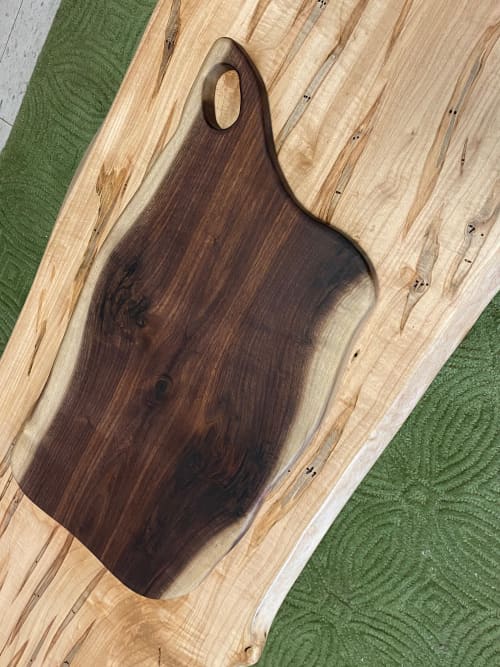 Live Edge Black Walnut Cutting Board | Serving Board in Serveware by Carlberg Design. Item composed of walnut in minimalism style