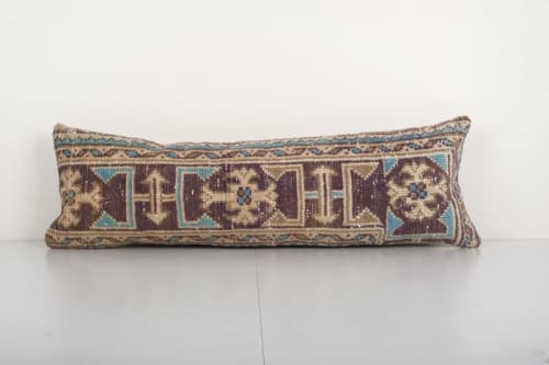 Organic Wool Outdoor Turkish Carpet Pillow Covers, Faded Blu | Cushion in Pillows by Vintage Pillows Store