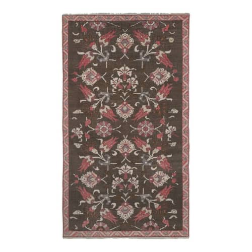 Southwest Wool Rug, Oriental Turkey Oushak Rug with Floral | Area Rug in Rugs by Vintage Pillows Store. Item composed of fabric and fiber
