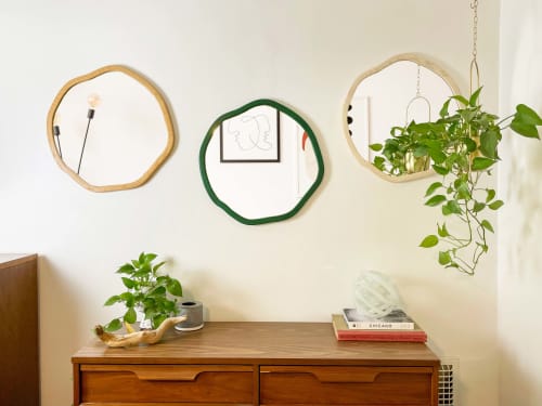 Painted Organic Mirror | Decorative Objects by Dot & Rose. Item composed of wood and glass