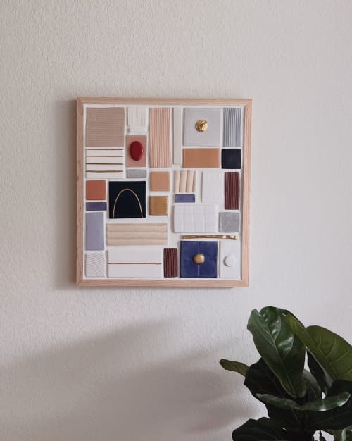 Tiled Wall Art no. 3 - APRIL 2022 Release | Ornament in Decorative Objects by Eliana Bernard. Item composed of wood & ceramic