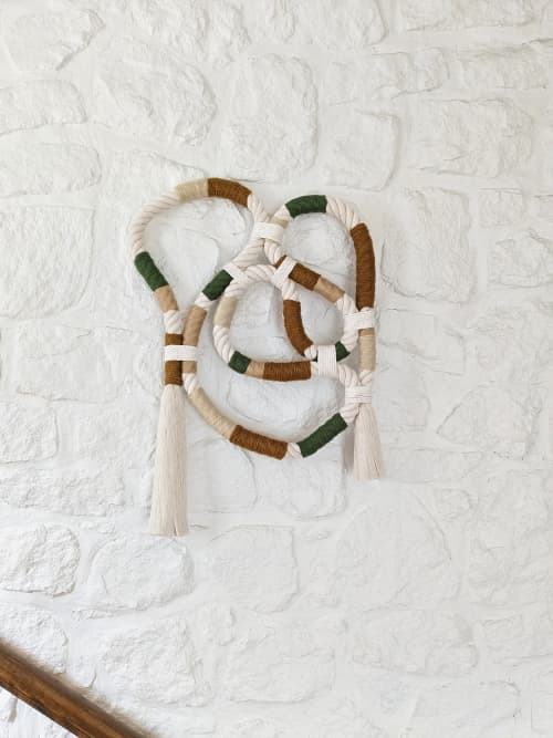 PHINIUS | Fiber Art Sculpture with Earthy Tones | Macrame Wall Hanging in Wall Hangings by Damaris Kovach