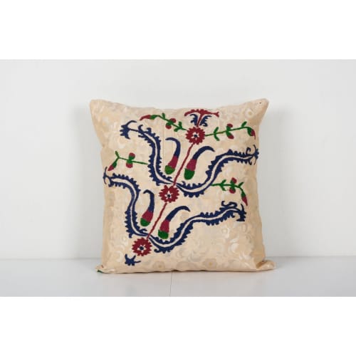 Square Tashkent Suzani Pillow Case Made from a 19th Century | Cushion in Pillows by Vintage Pillows Store