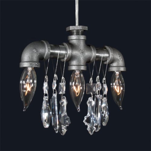 Tribeca Chandelier Pendant (3 Bulb) | Chandeliers by Michael McHale Designs. Item composed of steel and glass