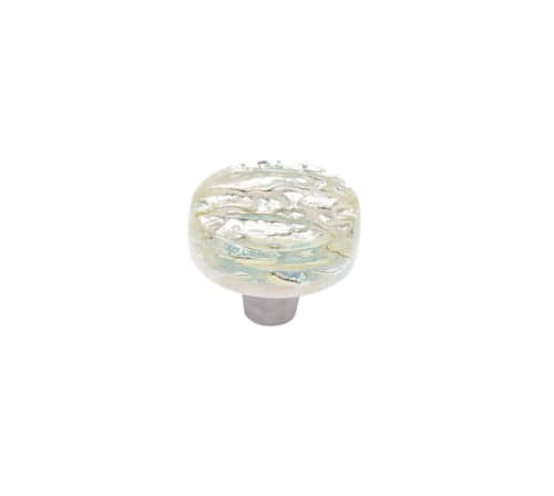 Pearl Champagne Circle Knob | Hardware by Windborne Studios. Item made of stone & glass