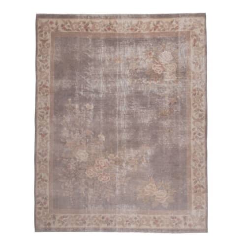 Hand Knotted Contemporary Distressed Large China Rug | Area Rug in Rugs by Vintage Pillows Store. Item made of cotton with fiber