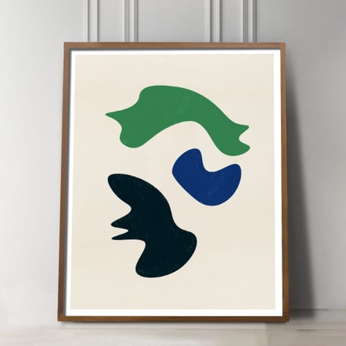 Modern Abstract print with colorful cut-out organic shapes | Prints by Capricorn Press. Item made of paper works with boho & minimalism style