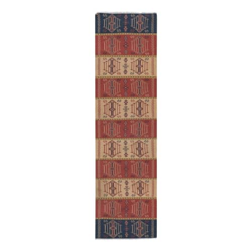 Hand Woven Turkish Oushak Kilim Wool Runner Rug 2.8 x 10.1 | Rugs by Vintage Pillows Store. Item made of wool with fiber