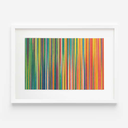Irregular Narrow Stripe Colour Study Painting, Landscape | Collage in Paintings by Amelia Coward