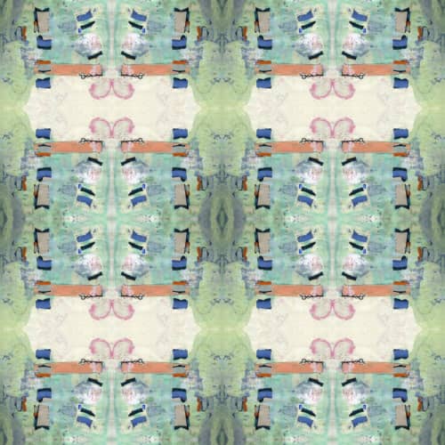Sixth Day, Asparagus | Fabric in Linens & Bedding by Philomela Textiles & Wallpaper. Item made of canvas
