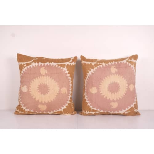 Tashkent Suzani Pink Pillow Case Made from a 19th Century Su | Cushion in Pillows by Vintage Pillows Store