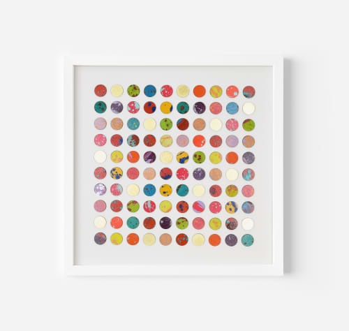 One Hundred Splash Dots Painting, Gold | Collage in Paintings by Amelia Coward