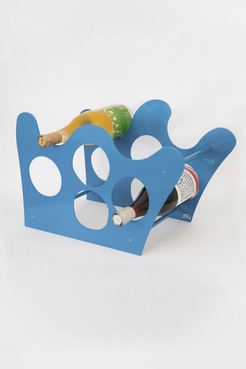 Cove - Blue | Wine Rack | Bar Accessory in Drinkware by Upton. Item made of steel