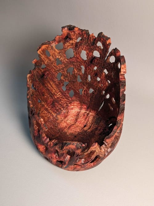 Erosion Vase | Ornament in Decorative Objects by Wood Alchemist Studio. Item made of wood