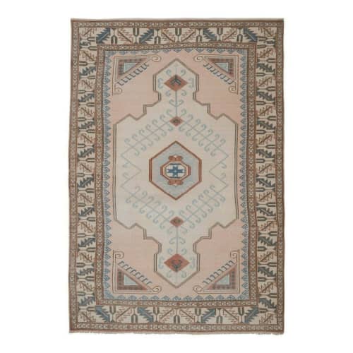 Vintage Anatolian Oushak Kars Handwoven Pastel Color | Area Rug in Rugs by Vintage Pillows Store. Item made of cotton