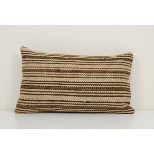 10" x 18" Organic Minimalist Hemp Lumbar Pillow | Sham in Linens & Bedding by Vintage Pillows Store. Item made of fabric with fiber