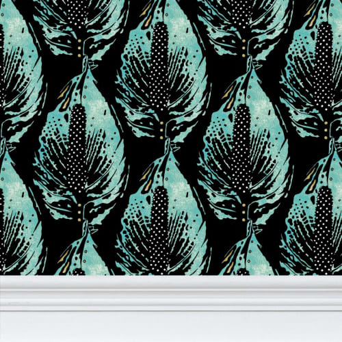 Peace Lily Black - Wallpaper Medium Print Peace Lily Black - | Oil And Acrylic Painting in Paintings by Sean Martorana. Item composed of paper