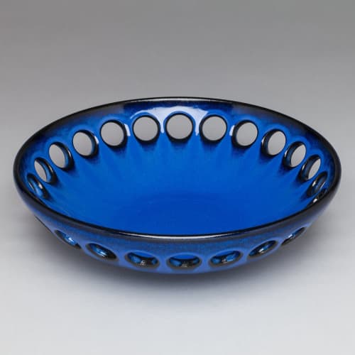 Round Single Demi Pierced Bowl - Midnight Blue | Decorative Objects by Lynne Meade