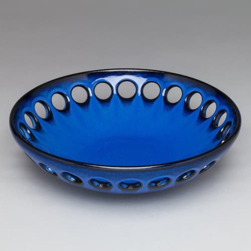 Round Single Demi Pierced Bowl | Decorative Bowl in Decorative Objects by Lynne Meade. Item made of ceramic