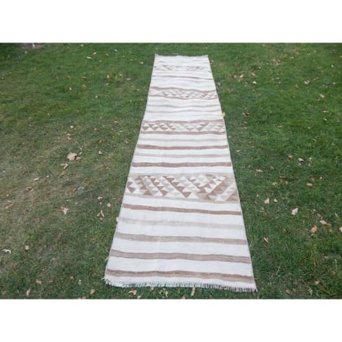 Mid Century Modern Herki Kilim Runner Stair and Hallway by Vintage