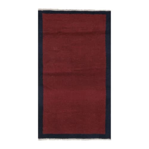 1960s Vintage Organic Savy Red Wool Turkish Shaggy Rug 3'5'' | Area Rug in Rugs by Vintage Pillows Store