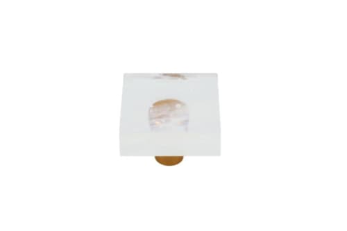 Glassia Wispy White Square Knob | Hardware by Windborne Studios. Item made of glass