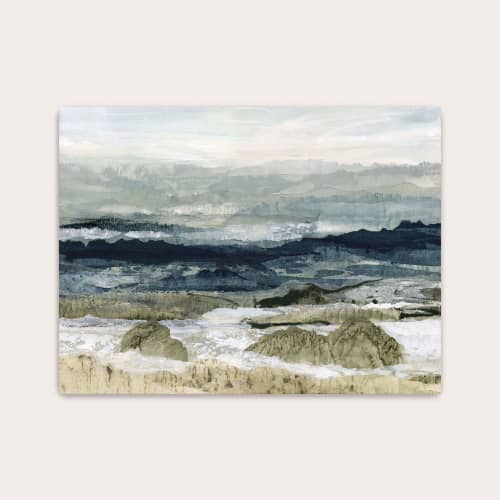 White Rapids Art Print - Abstract River Landscape | Prints in Paintings by Lara Eckerman Art
