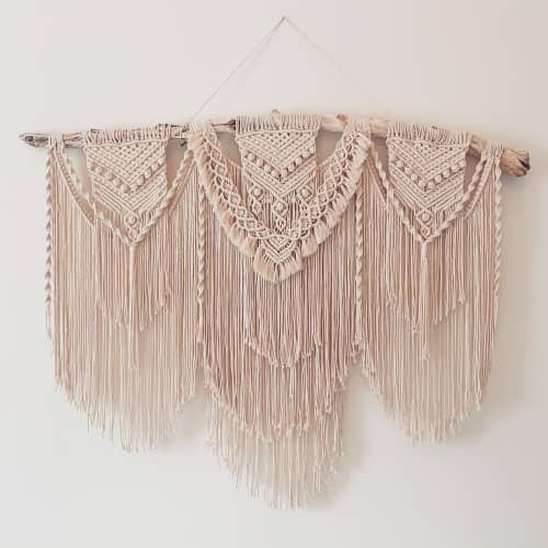 Large Macrame Wall Hanging- "Stacey" | Wall Hangings by Rosie the Wanderer. Item composed of wood & cotton
