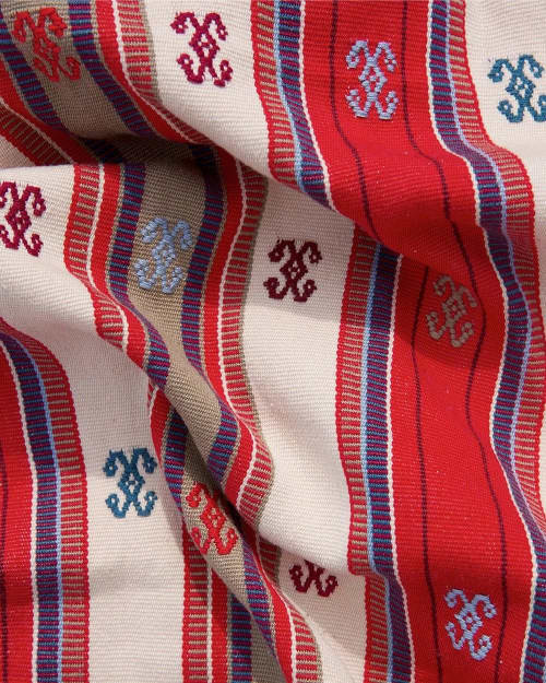 Celestial Handwoven Stripe Fabric | Linens & Bedding by Routes Interiors. Item composed of cotton in boho or eclectic & maximalism style