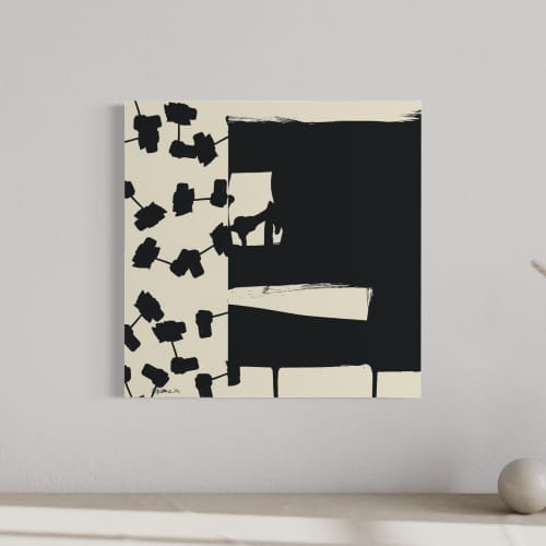 B/W No. 11 | Oil And Acrylic Painting in Paintings by Sarah Finucane. Item made of wood