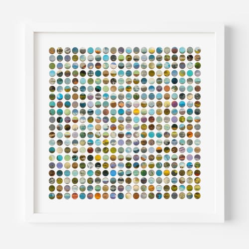 Four Hundred Winter Landscape Dots Collage Print | Prints by Amelia Coward