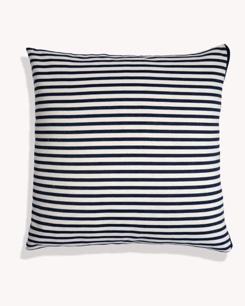 Sofia Breton Stripe Cotton Cushion Cover | Sham in Linens & Bedding by Routes Interiors. Item composed of cotton in boho or eclectic & maximalism style