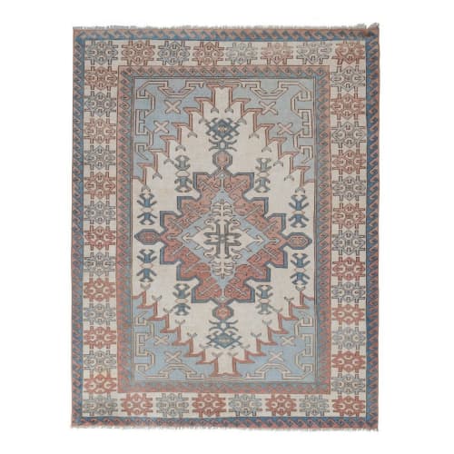 Vintage Oversize Gray Turkish Oushak Rug 5'8" X 7'5" | Area Rug in Rugs by Vintage Pillows Store. Item made of cotton with fiber